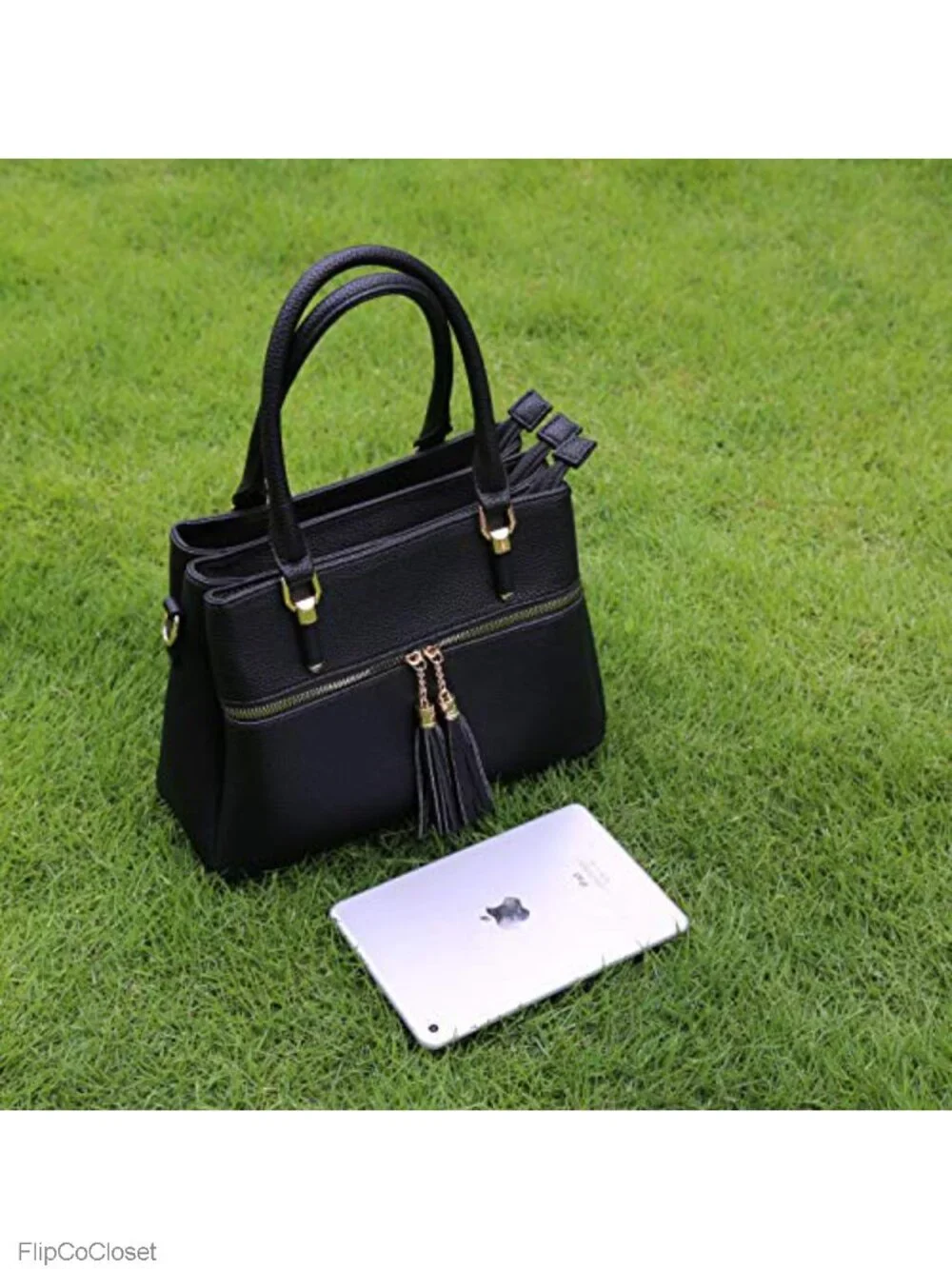 PU Leather Top Handle Satchel Handbag